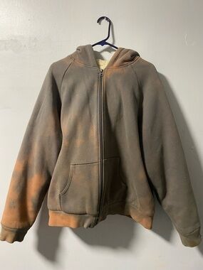 Route 66 Brown and Orange Hooded Zip-Up Jacket